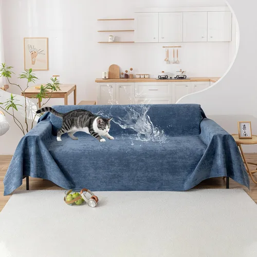 Vista 10 de VClife - Funda para sofá de 2 plazas, antiarañazos, impermeable, apta para mascotas, perros y gatos, lavable, moderna, protectora, gris, 71 x 102