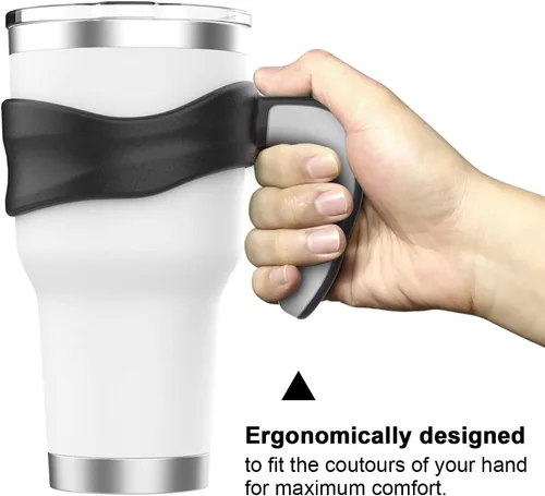 Vista 3 de Mango de vaso para vaso YETI Rambler, Rtic de 30 onzas, diseño anterior, Sic, OZARK TRAIL y más, sin BPA (solo asa) (negro)