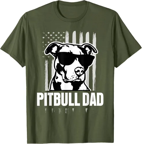Vista 29 de Pitbull Dad - Camiseta para hombre con orgullo American Pit Bull Dog, Negro, S