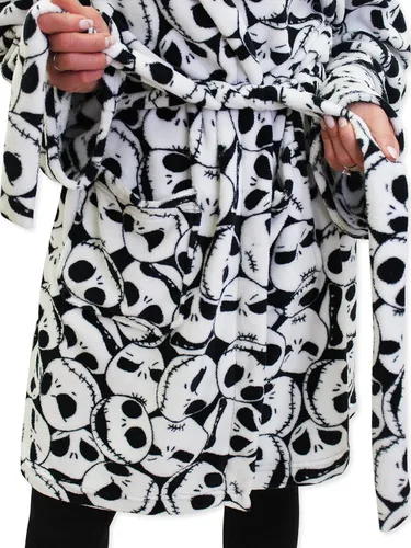 Vista 6 de The Nightmare Before Christmas - Bata de vellón con capucha para adultos Jack Skellington