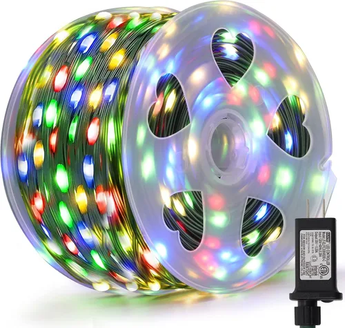 Vista 9 de LJLNION 1000 luces LED de Halloween, 328 pies de largo, guirnalda de luces de hadas para exteriores, impermeable, IP65, luces de alambre de cobre