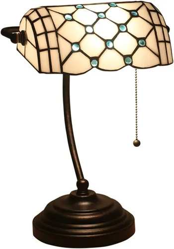 Vista 15 de Baroque Stained Glass Deskp with Pull Cswitch Style Bankerp for Liviroom Office Bedroom Antzinc Base Traditional Tablep for Bedside or Desk Use/I