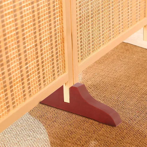 Vista 6 de 4 piezas de soporte plegable de madera para divisor de habitación con tornillos, soporte de pantalla para división de pies, soporte de pantalla