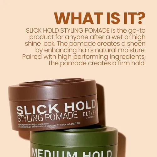 Vista 3 de ELEVEN AUSTRALIA Slick Hold - Pomada para peinar el cabello para hombres y mujeres, pomada de gel de fijación fuerte, acabado de alto brillo