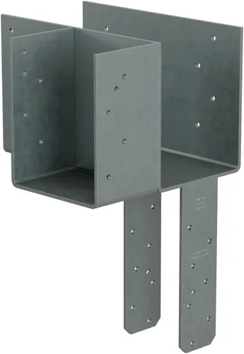 Vista 4 de Simpson Strong-Tie ECCLRQ666SDS - ECCLLQ Tapa de columna de extremo en forma de L para vigas 6X y poste 6X con tornillos SDS, soporte de marco