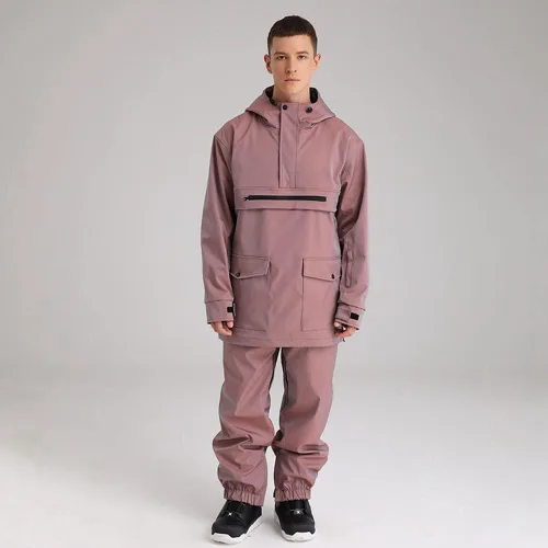 Vista 2 de Traje de esquí para hombre y mujer, traje de snowboard unisex, para invierno, para exteriores, impermeable, chaqueta y pantalones de esquí