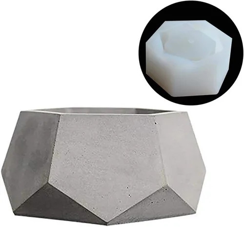 Vista 2 de Nicole - Molde de silicona para maceta de concreto, hecho a mano, maceta geométrica, jardín, bonsái, herramientas de decoración