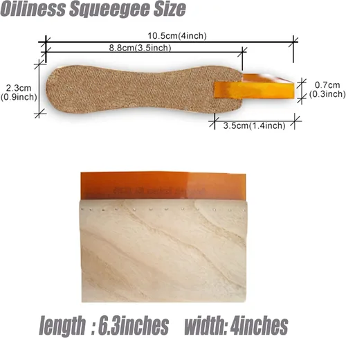 Vista 2 de TECHTONGDA Raspador de aceite de madera de goma para impresión de pantalla de seda 75 durómetro 6.3inch