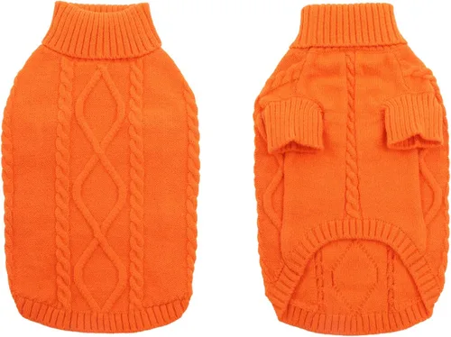 Vista 134 de Queenmore - Suéter de punto trenzado con cuello alto para perros pequeños, para climas fríos, para chihuahua, bulldog, teckel, carlino y yorkie, XS