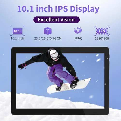 Vista 5 de Veidoo Tableta Android, 2+32GB, admite expansión de tarjeta SD, con WiFi, Bluetooth, cámaras duales, pantalla táctil de alta definición IPS de 10
