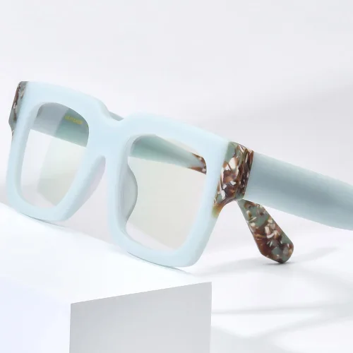 Vista 6 de HEPIDEM Gafas de acetato multicolor degradadas con marco para mujer, gafas grandes grandes 2023