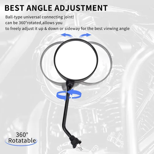 Vista 4 de AHL Espejos retrovisores con kit de transferencia compatibles con: BMW G310R 2017-2018/G310GS 2017-2018/F650GS/F800GS/F800R/F700GS