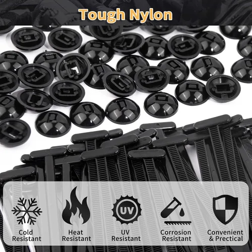Vista 4 de 180 hebillas universales de nailon para automóvil, clips de cremallera automotrices para reparación diaria del automóvil, hebillas de agarre