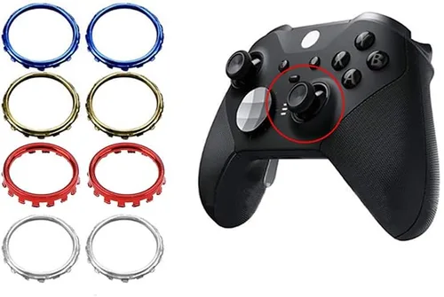 Vista 3 de 2 x Thumbstick Accent Rings Replacement Parts for Xbox ONE Elite Controller Replacement (Black)