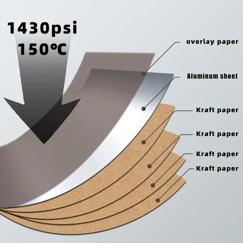 Vista 3 de Chapa de madera plateada, laminado de aluminio cepillado de 24 x 24 pulgadas, no pegado, flexible, duradero, paneles de chapa de madera de PVC
