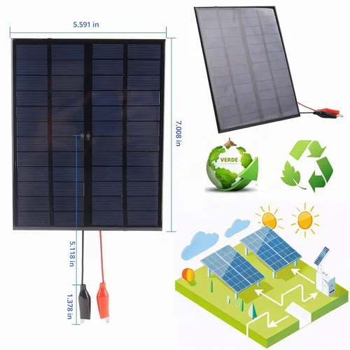 Vista 4 de 2 paneles solares de 12 V, 3.6 W, 12 V, 300 mA, pequeños paneles solares de polisilicio epoxi, módulo de celda solar de polisilicio con clip