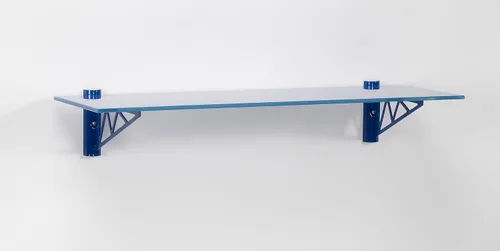 Vista 2 de LTL Home Products Kit de estante de pared de vidrio rompecabezas, 7" x 24", azul puente