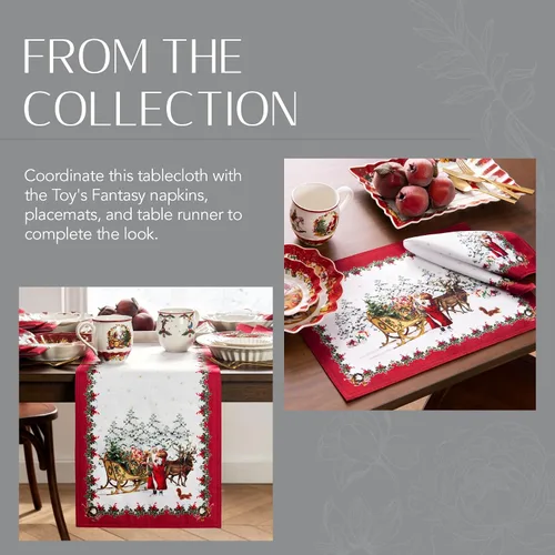 Vista 6 de Elrene Home Fashions Villeroy & Boch Toy - Mantel de tela resistente a las arrugas, 70 pulgadas, redondo, multicolor