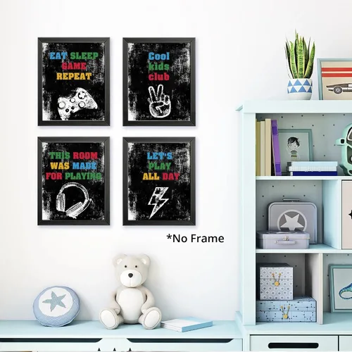 Vista 6 de AEHIE Póster artístico de pared para sala de juegos para niños, adolescentes, niños, dormitorio, sala de juegos, decoración de sala de juegos, club