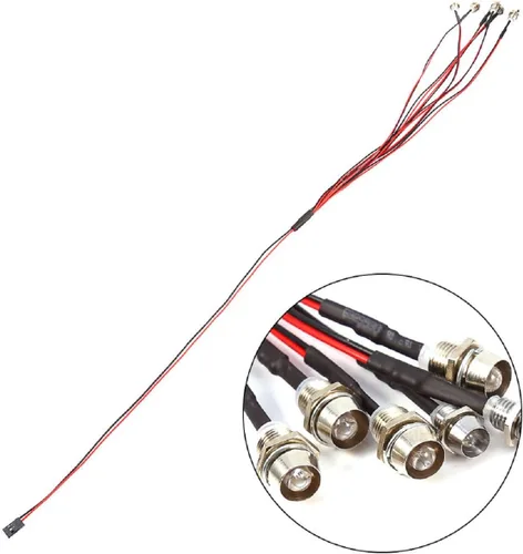 Vista 6 de ShareGoo - Kit de faros delanteros LED de 6 leds, luz trasera compatible con Traxxas HSP Redcat Axial SCX10 1/10 1/12 1/16 RC Car Truck Tank Crawler