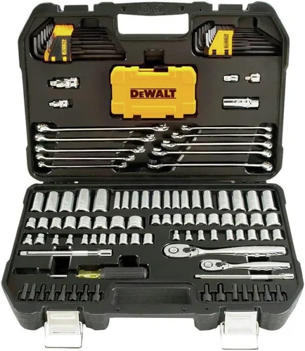 Vista 9 de DEWALT Juego de herramientas mecánicas de 142 piezas, accionamiento de 1/4 pulgadas y 3/8 pulgadas, SAE y métrico (DWMT45425)