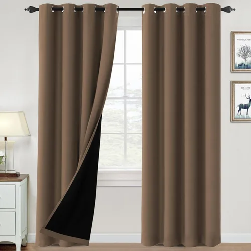 Vista 73 de H.VERSAILTEX Cortinas 100% de opacidad para dormitorio, con aislamiento térmico, cortinas opacas de 63 pulgadas de largo, cortinas de bloqueo