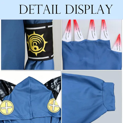Vista 4 de Gachiakuta Guita Cosplay Traje Limpiadores Azul Lindo Mono Pijama
