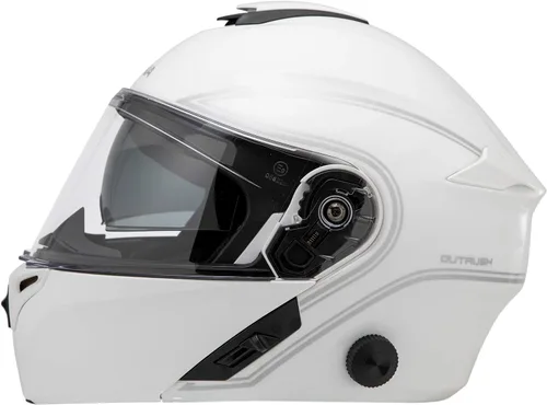 Vista 2 de Sena Outrush - Casco modular inteligente (blanco brillante, pequeño) (OUTRUSH-GW00S)