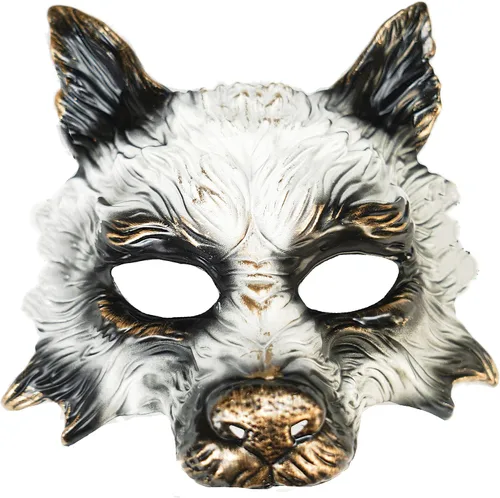 Vista 12 de Máscara de lobo de animales para mascarada, máscara de lobos, máscara de Halloween, cosplay, máscara de fiesta