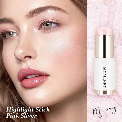 Vista 2 de Barra Iluminadora de Mármol Claro y Luminoso 15g/0.53 fl. Oz, Barra de Iluminador para Cara y Cuerpo, Micro Perlas y Brillo, Color Ajustable