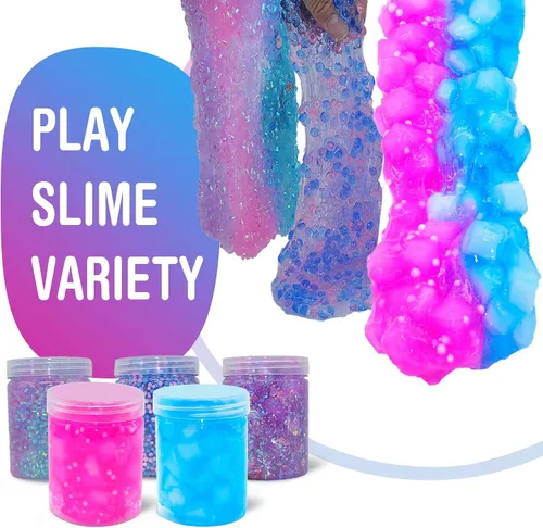 Vista 6 de Kit de slime de unicornio para niñas de 4 a 12 años, suministros para hacer slime de mantequilla, confeti de caramelo, crujiente y crujiente, espuma