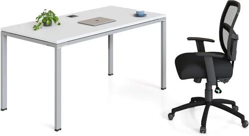 Vista 3 de Boss Office Products Simple System - Escritorio individual, 66 x 24 pulgadas, color blanco