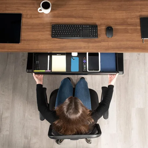 Vista 2 de VIVO DESK-DR33-B - Organizador grande de cajones de almacenamiento para debajo del escritorio, negro, de 33 pulgadas