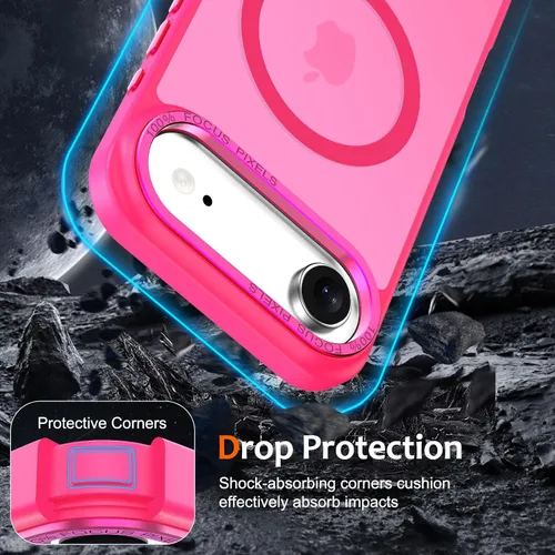 Vista 162 de Anuck - Funda magnética para iPhone 11 compatible con MagSafe, carcasa trasera mate translúcida dura, borde de TPU, delgada, resistente a impactos