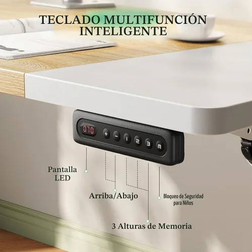 Vista 8 de SIAGO - Escritorio eléctrico de pie ajustable de 48 x 24 pulgadas, para estar sentado o de pie, con gestión de cables - Mesa ajustable en altura