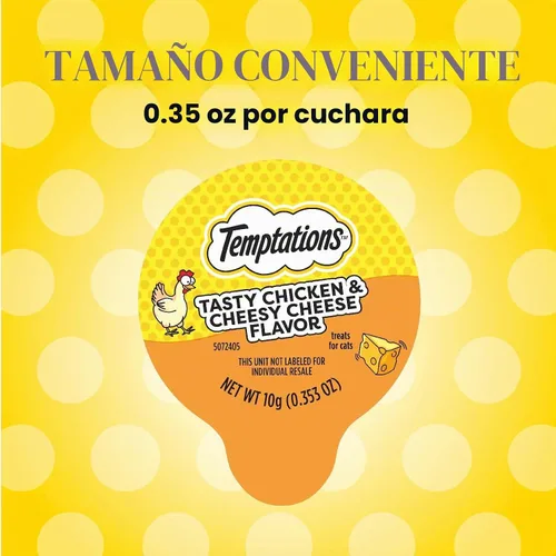 Vista 4 de Temptations Lickable Spoons - Golosinas húmedas para gatos, pollo y queso