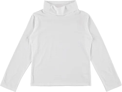 Vista 5 de Conjunto de camisa de manga larga con cuello alto para niñas, de algodón, capa base, paquete de 4, color negro, blanco, gris y rosa