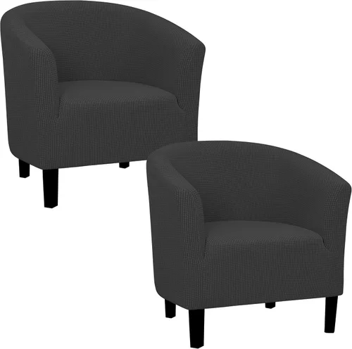 Vista 17 de Easy-Going Funda elástica para sillón de club de 1 pieza, funda para sofá de bañera de barril, protector de muebles, funda de sofá jacquard
