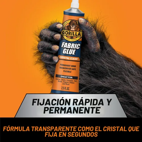Vista 2 de Gorilla Pegamento de tela impermeable tubo de 2.5 onzas, transparente, (paquete de 1)