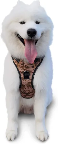 Vista 15 de Arnés antitirones para perro pequeño con 2 hebillas de liberación rápida y mango de fácil control, chaleco suave reflectante sin estrangulamiento