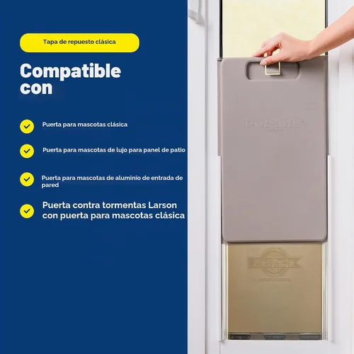 Vista 5 de Solapa de Repuesto Clásica PetSafe - Mantiene el Sello Contra el Clima - Solapla de Vinilo Suave y Tintada con Cierre Magnético - Compatible