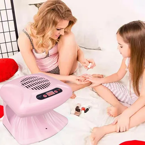 Vista 7 de Secador de uñas para esmalte regular de 300 W, ventilador de secado de uñas 2 en 1 con sensor automático, aire caliente y frío, secador de uñas