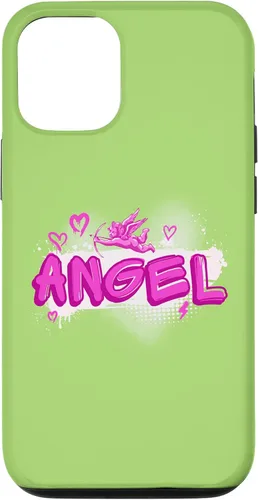 Vista 26 de iPhone 16 Angel y2k Aesthetic 2000s Millennial Nostalgia Pink Graffiti Case