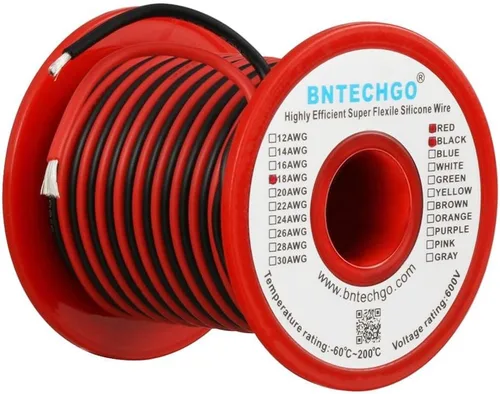 Vista 44 de BNTECHGO Alambre de silicona de calibre 16 rojo y negro cada 25 pies 2 Alambre de silicona calibre 16 rojo y negro