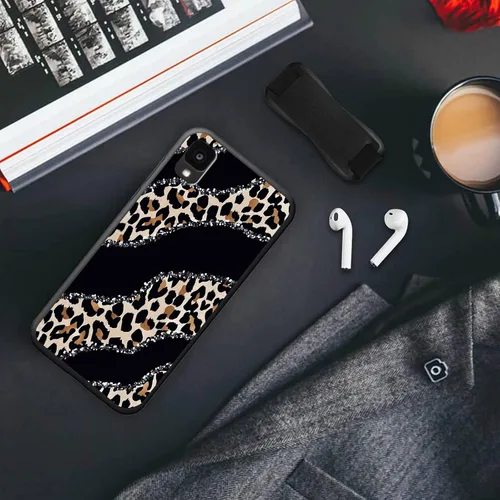 Vista 2 de Funda para Alcatel TCL 30 Z 2022 con soporte para el dedo y protector de pantalla, correa de mano elástica, soporte de agarre a prueba de golpes