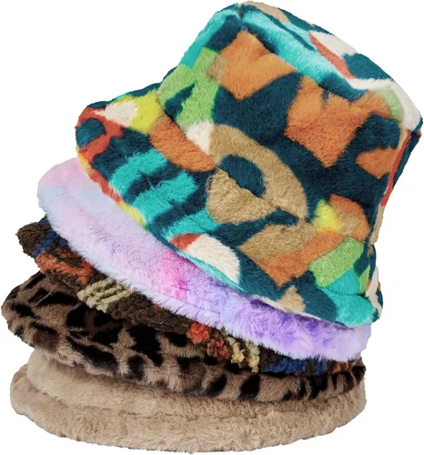 Vista 6 de Zando Gorro de pescador de piel sintética para invierno, suave, mullido