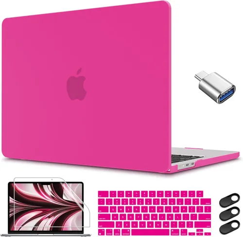 Vista 11 de CISSOOK para MacBook Air 13.6 M4 M3 M2 Funda 2025 2024 2022 Release, Carcasa Rígida de Plástico y Cubierta de Teclado y Adaptador USB para MacBook