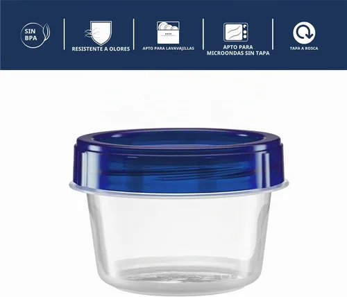 Vista 6 de ELEGANT DISPOSABLES Recipientes pequeños para almacenamiento de alimentos, tapa roscada, reutilizable, apilable, a prueba de fugas, herméticos