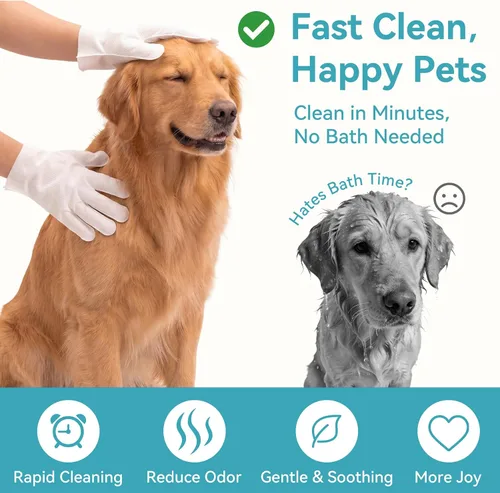 Vista 5 de Toallitas para guantes de mascotas para perros y gatos