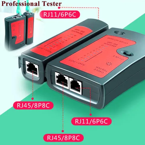 Vista 3 de LEATBUY RJ45 Crimp Network Tool Cat5/Cat5e/Cat6 Crimping Tool Set for RJ11/RJ12 for Regular End-Pass-Through with 50PCS Connectors, Network Tool Set